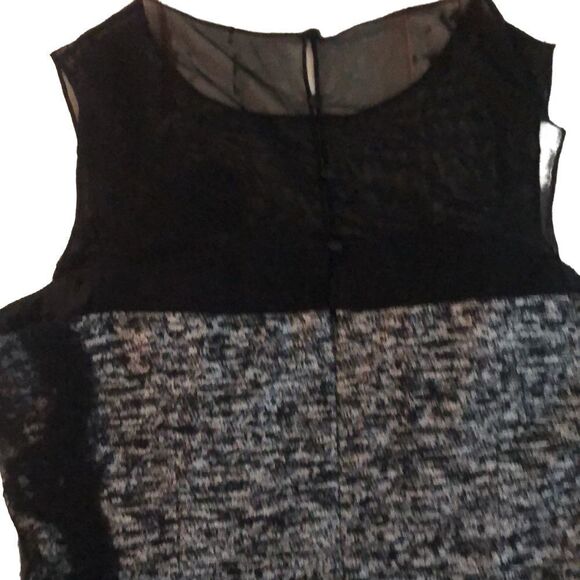 Saks Fifth Avenue Teri Jon by Rickie Freeman Sleeveless Shear Top Cocktail Dress - Picture 6 of 14